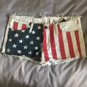 Nasty Gal UNIF American flag shorts